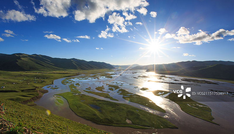 青海果洛达日县黄河图片素材