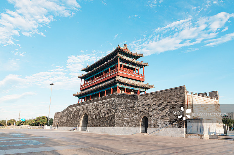 北京永定门城楼的美丽风光图片素材