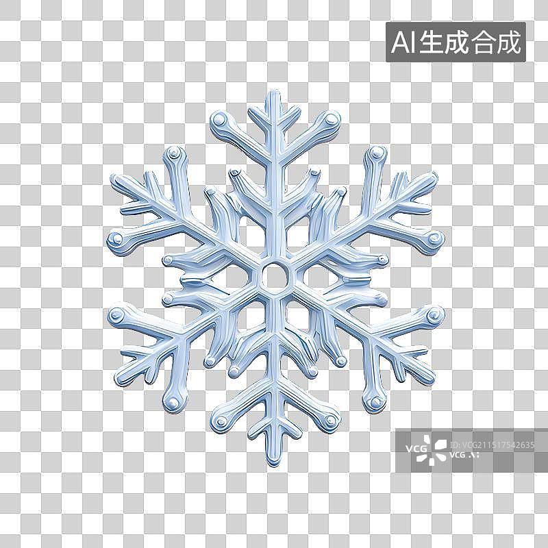 【AI数字艺术】雪花冬日主题3D卡通元素插画图片素材