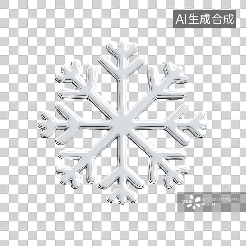 【AI数字艺术】雪花冬日主题3D卡通元素插画图片素材
