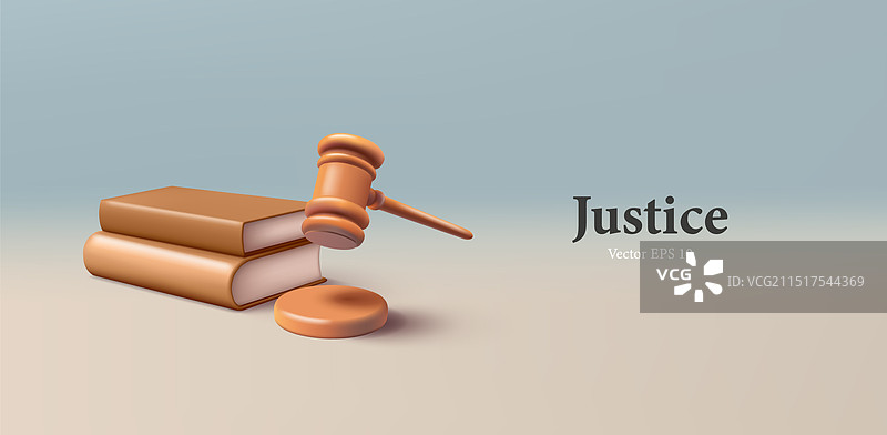 木制法官木槌3D渲染图片素材
