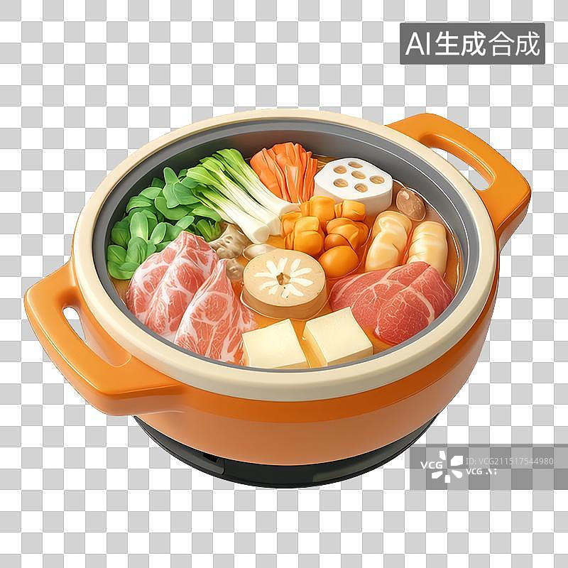 【AI数字艺术】火锅冬季主题3D卡通元素图片素材