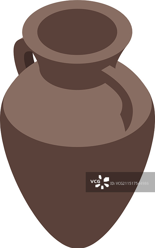 白色背景上的古代陶罐图片素材