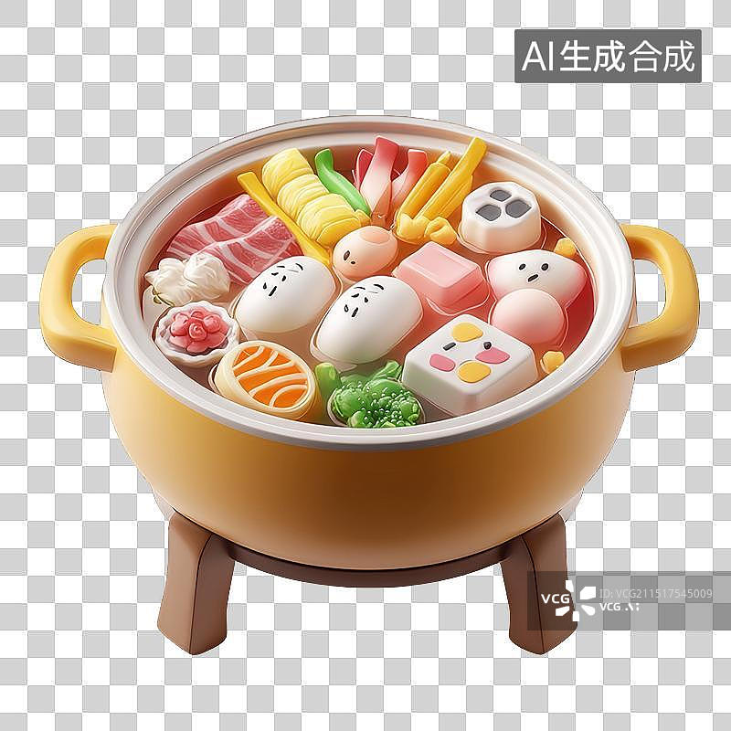 【AI数字艺术】火锅冬季主题3D卡通元素图片素材