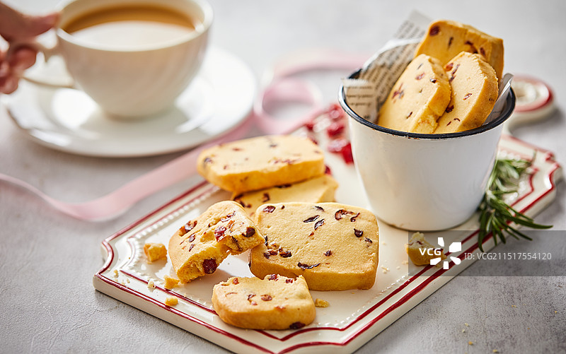 蔓越莓饼干和咖啡图片素材