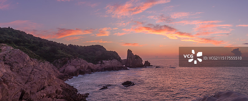 海上朝霞全景--浙江台州大陈岛图片素材