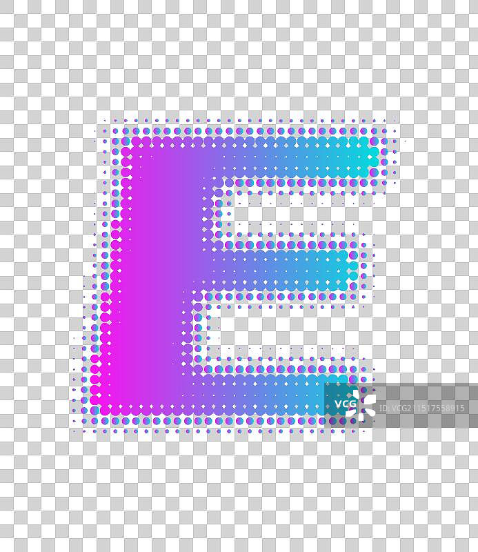 英文字母E波点效果渐变插画设计免扣素材图片素材