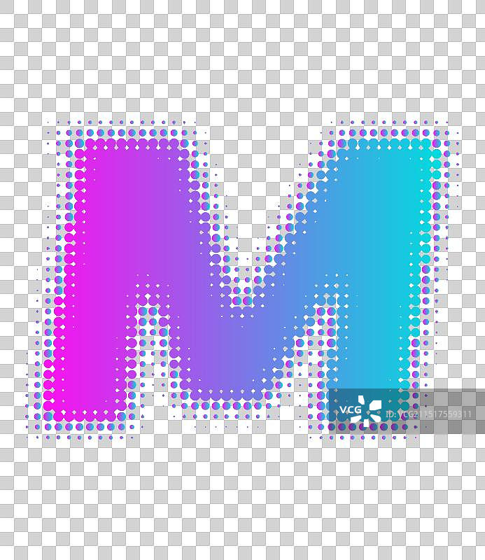 英文字母M波点效果渐变插画设计免扣素材图片素材