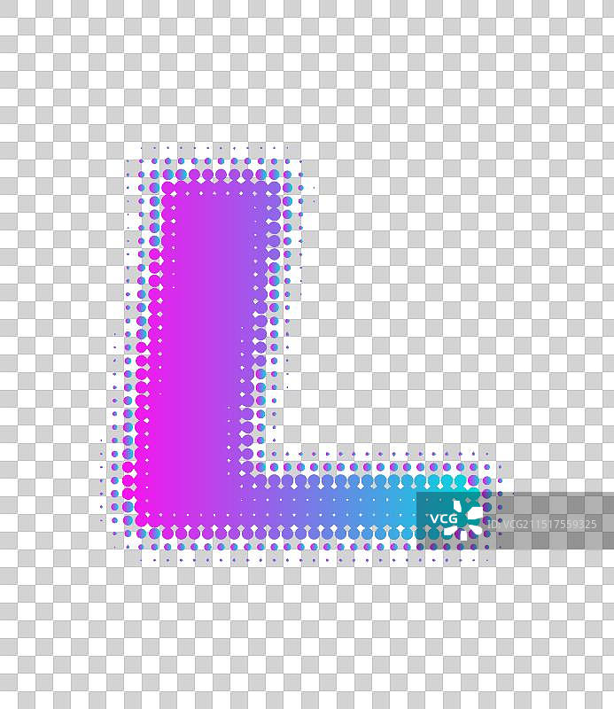 英文字母L波点效果渐变插画设计免扣素材图片素材