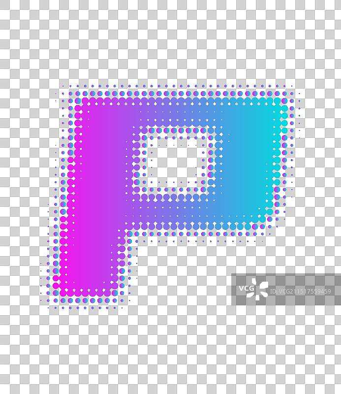 英文字母P波点效果渐变插画设计免扣素材图片素材