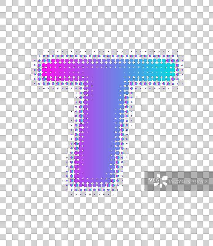 英文字母T波点效果渐变插画设计免扣素材图片素材