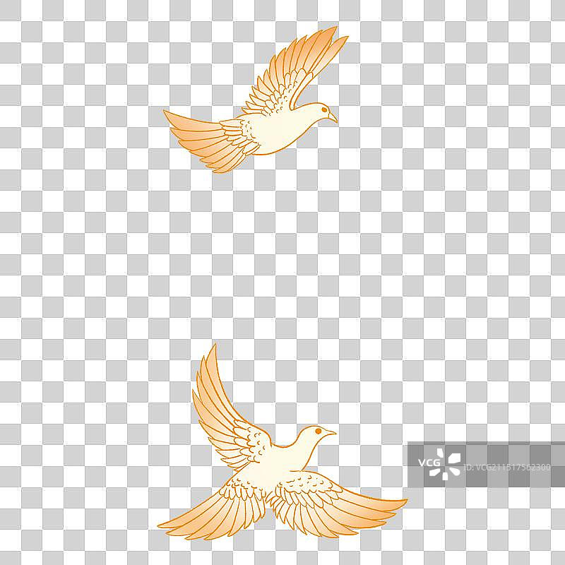 喜庆庆祝鸽子国庆国风国潮插画元素和平图片素材