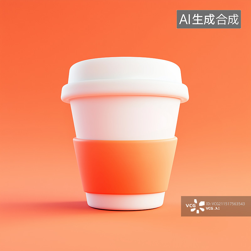 【AI数字艺术】3D卡通一杯咖啡图片素材