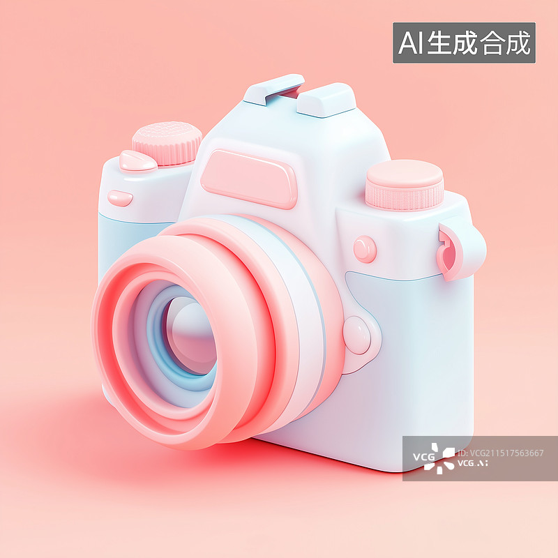 【AI数字艺术】3D卡通相机图片素材