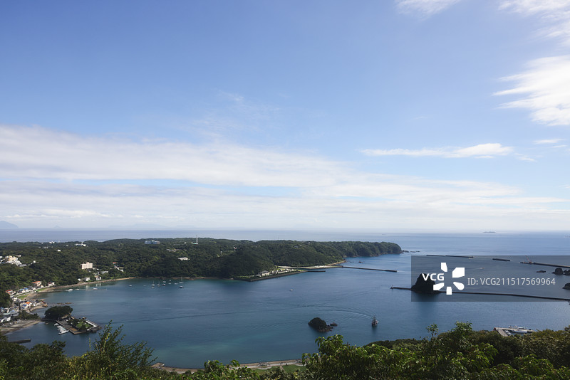 日本伊豆下田寝姿山山顶风光图片素材