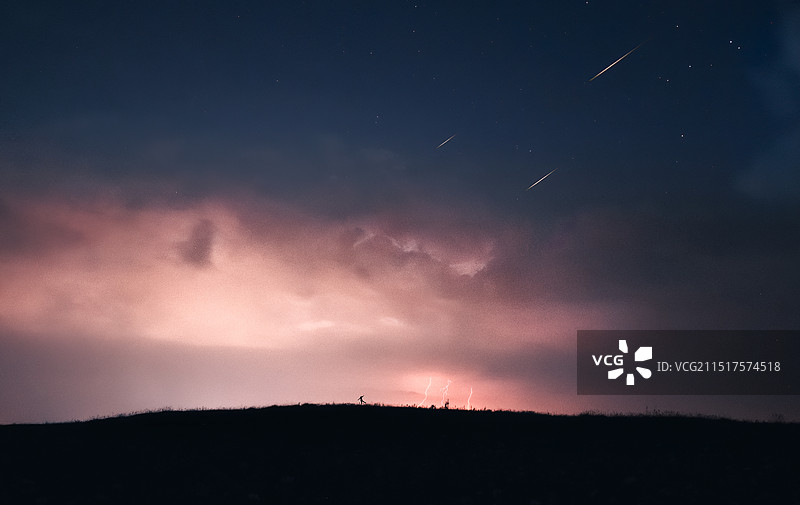 星空下舞蹈图片素材