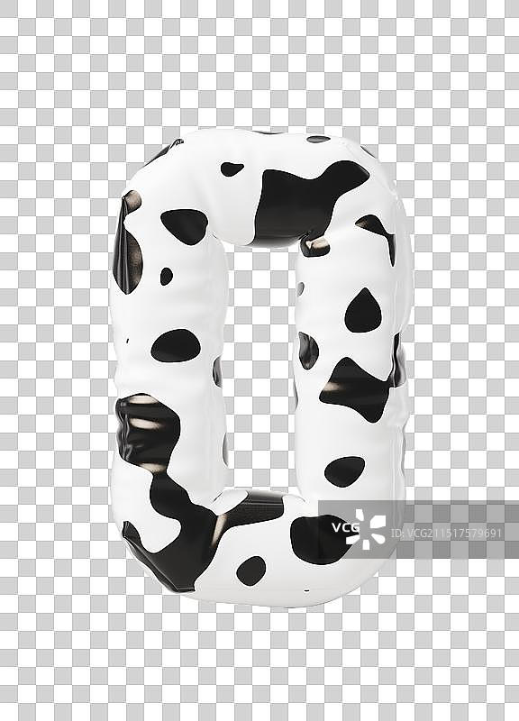 膨胀奶牛风格气球数字图片素材