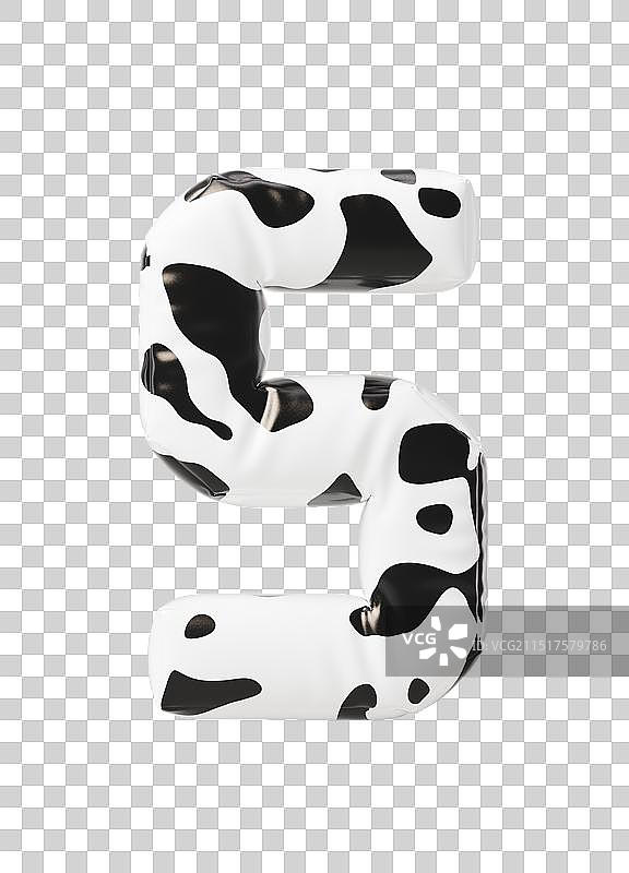 膨胀奶牛风格气球数字图片素材