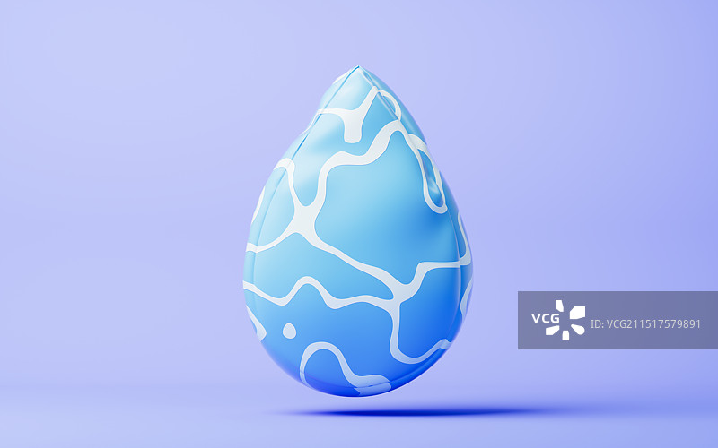 卡通膨胀风格水滴三维渲染图片素材