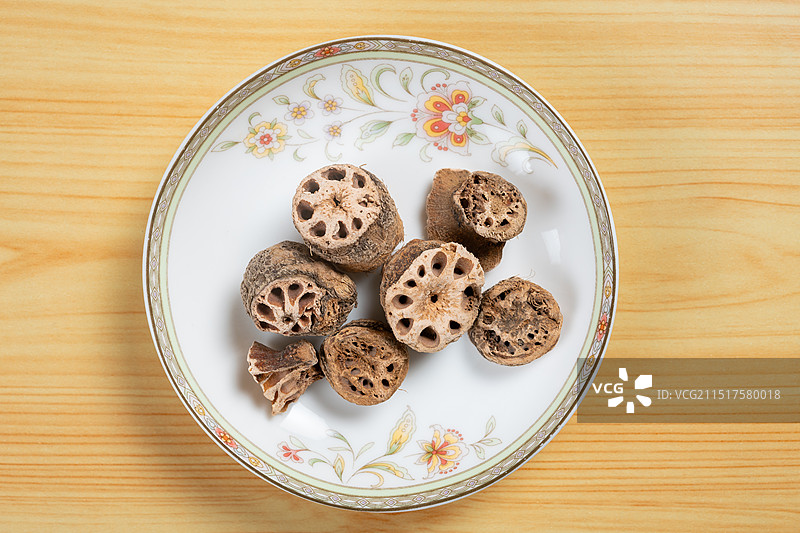 中药藕节顶视图水平画幅图片素材