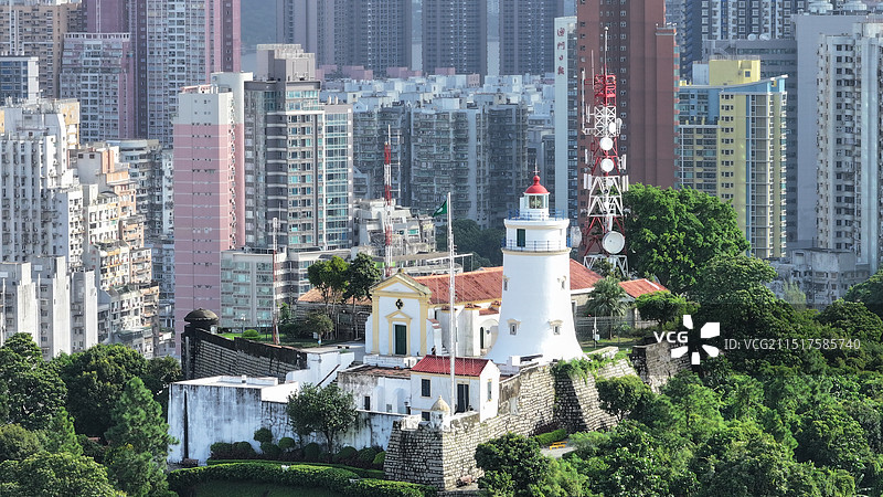 澳门东望洋灯塔航拍图片素材