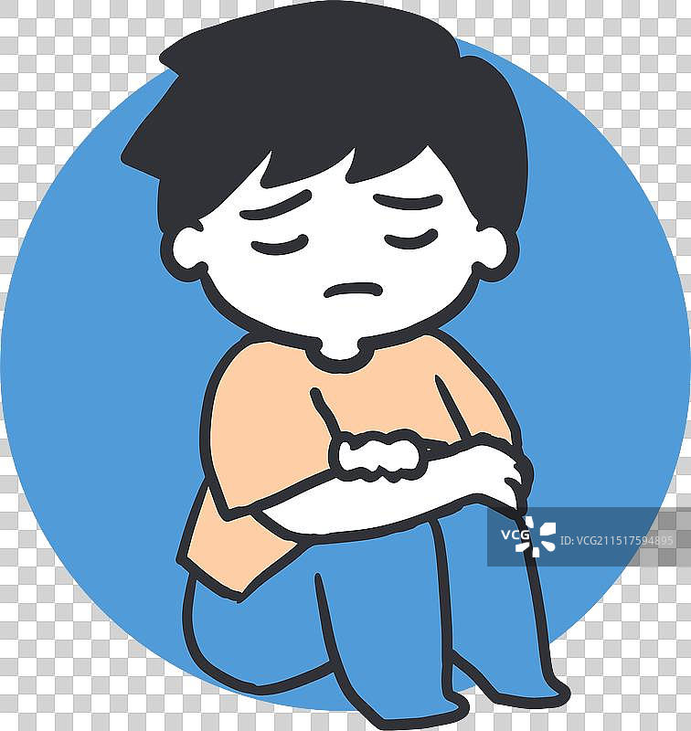 忧郁的蓝色情绪儿童悲伤艺术色调图片素材