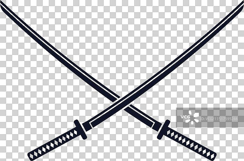 两把交叉的武士刀图片素材