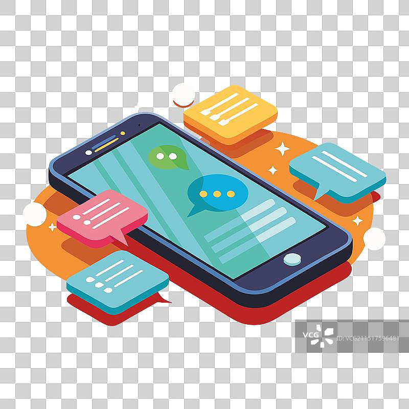 很棒的智能手机聊天短信应用程序模板图片素材