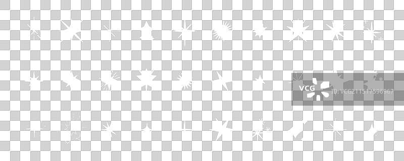 白色闪耀光芒图标合集图片素材