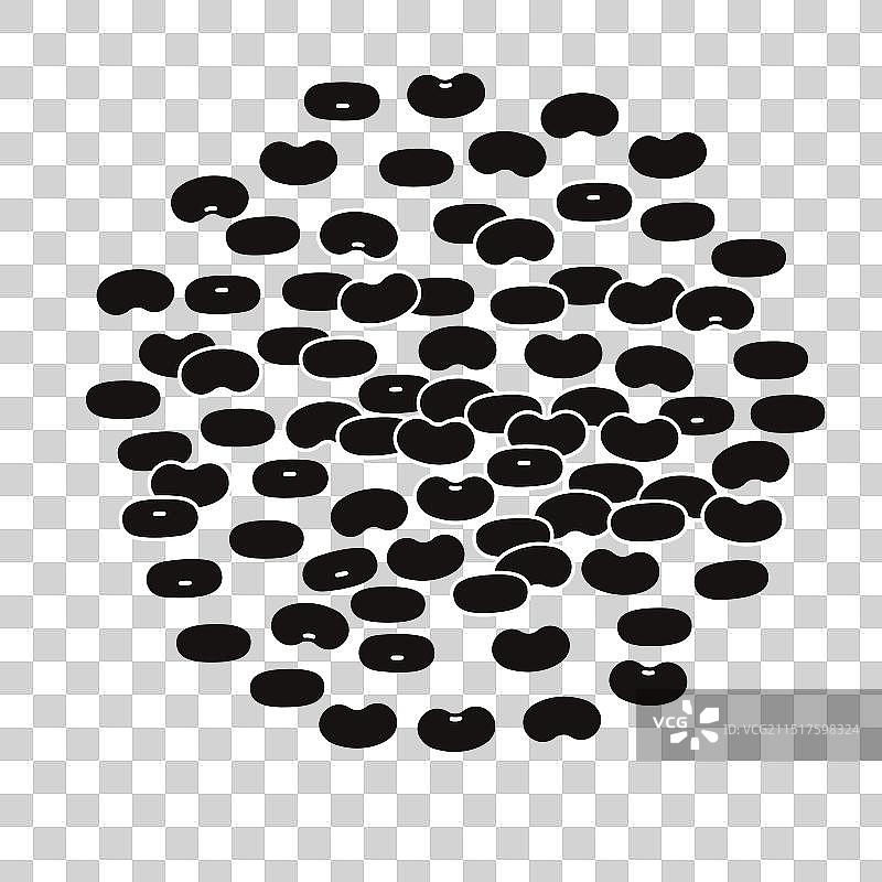 一大堆黑豆（扁平）图片素材