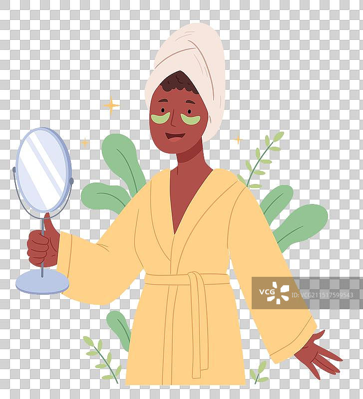 眼下有斑块的深色皮肤女孩图片素材