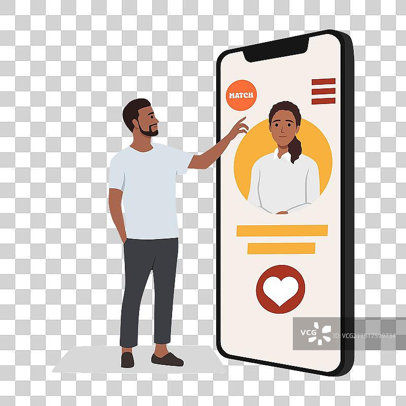 约会App扁平设计概念图片素材