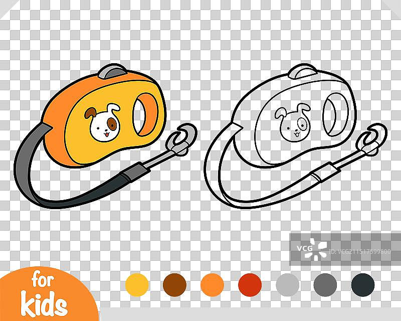 儿童涂色书伸缩狗绳图片素材