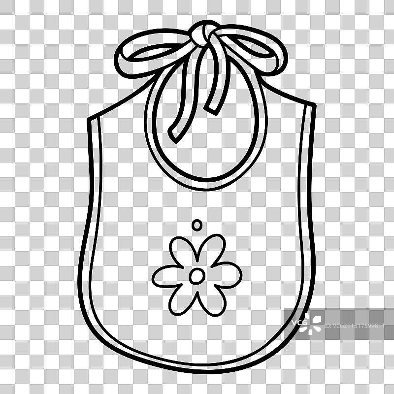 儿童围兜涂色书图片素材