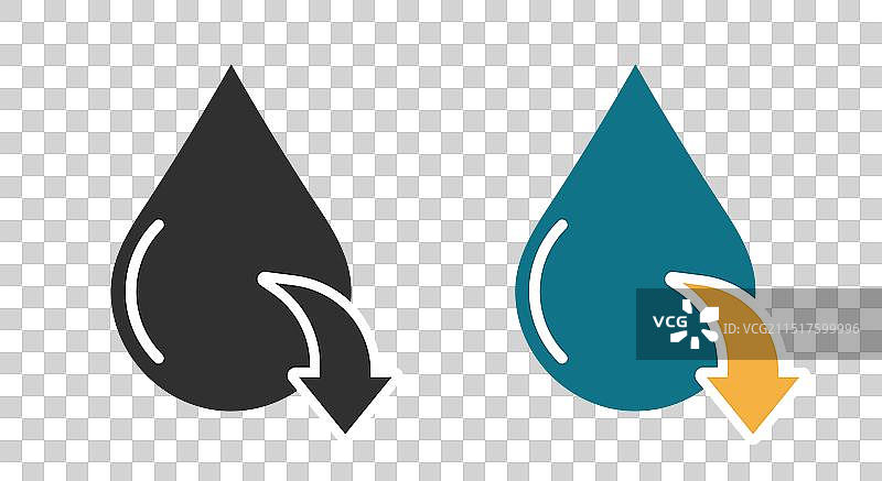 低水位水滴图标湿度下降箭头图片素材