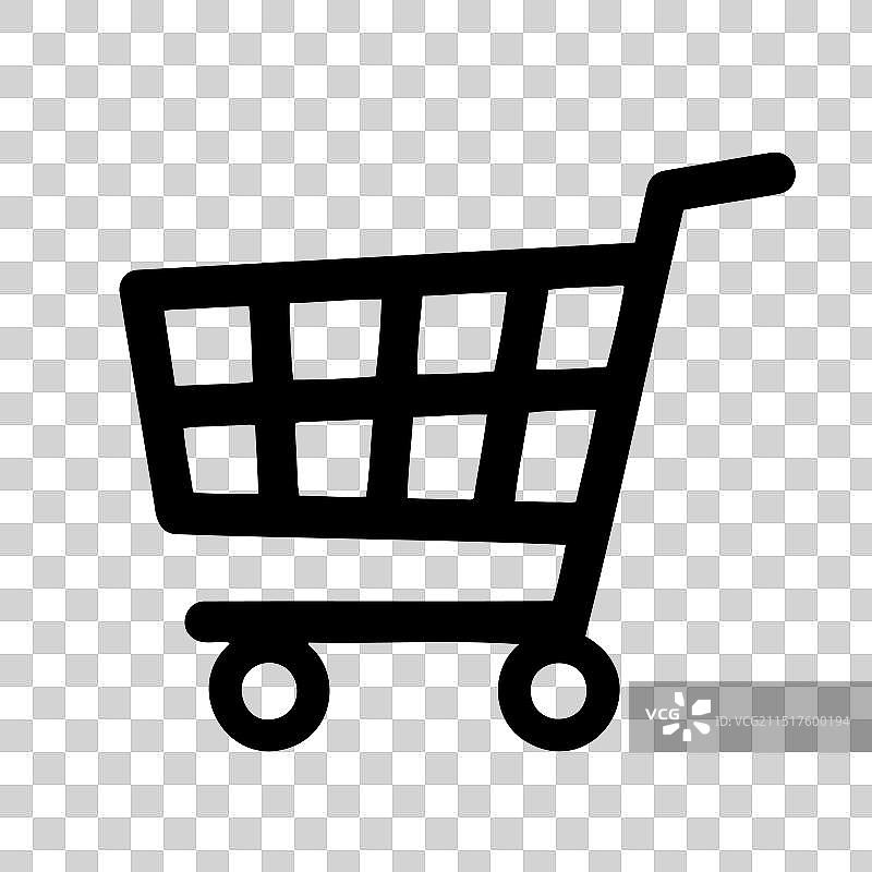 黑白购物车轮廓图片素材