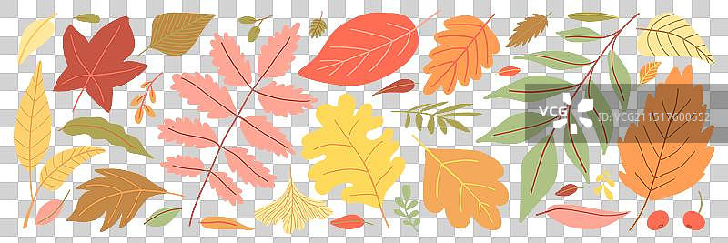 红色黄色橙色秋叶图片素材