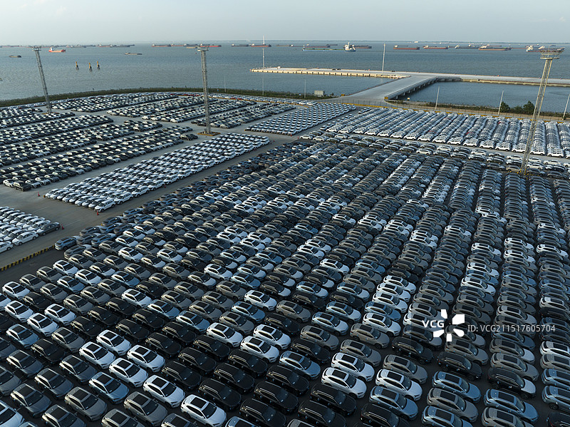 江苏太仓港区货运码头集装箱码头港口航拍图片素材