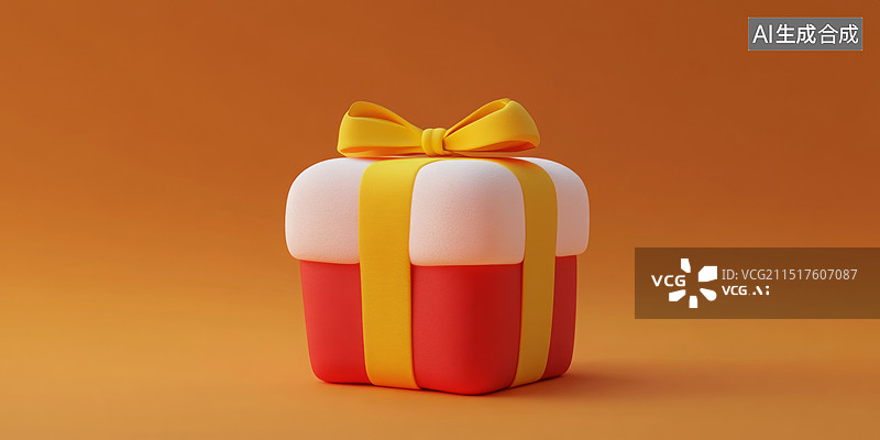 【AI数字艺术】毛绒质感-礼物盒图片素材