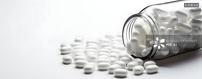 【AI数字艺术】白瓶子中的药片白瓶子中的药片图片素材
