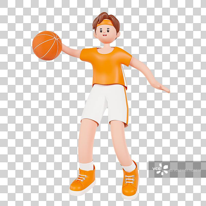 3D立体打篮球的男孩体育运动人物元素图片素材