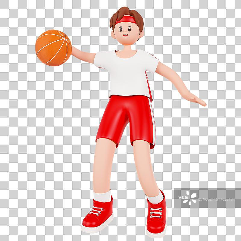 3D立体打篮球的男孩体育运动人物元素图片素材