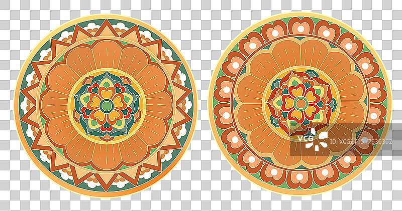 敦煌风藻井纹样背景图片素材