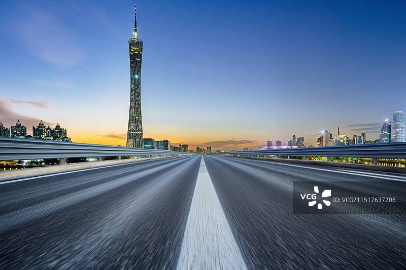 广州城市风光道路平台图片素材