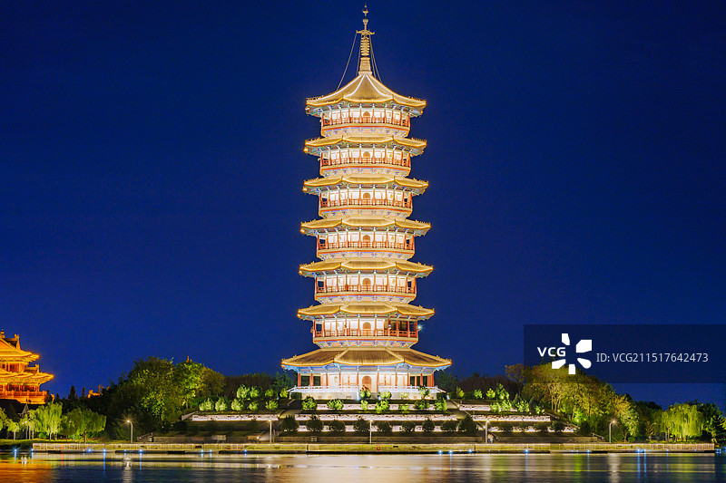 青岛胶州少海万佛塔图片素材