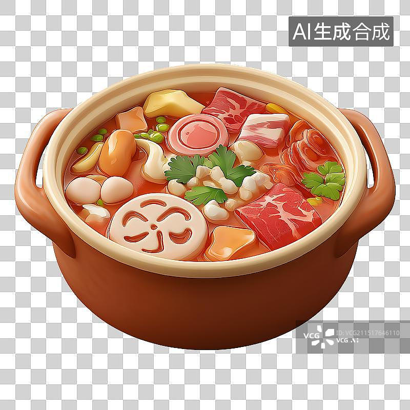 【AI数字艺术】火锅铜锅寿喜锅冬日暖心主题元素图片素材