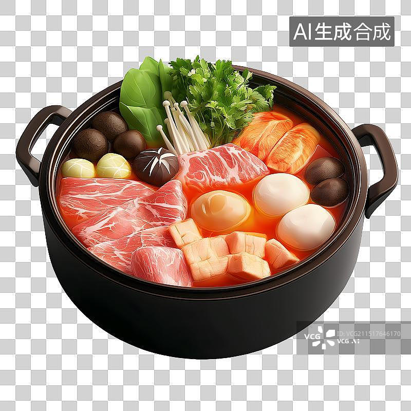 【AI数字艺术】火锅铜锅寿喜锅冬日暖心主题元素图片素材