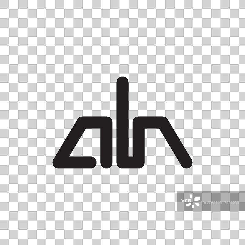 金字塔形状的A和H字母标志图片素材