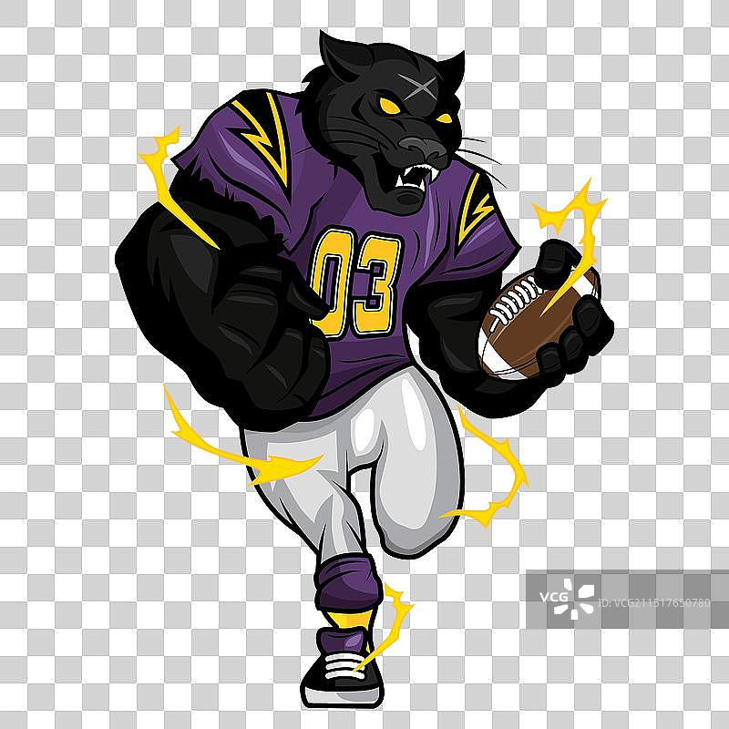 美式橄榄球吉祥物：雷霆黑豹图片素材