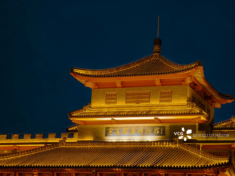 夜幕下的哈尔滨宁夏固原博物馆图片素材